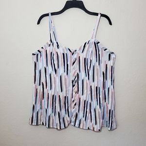 Torrid Brushstroke Rayon Slub Button-Front Cami